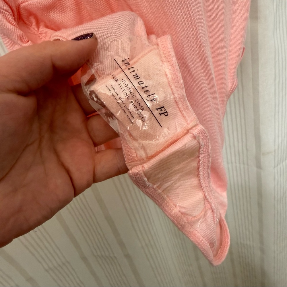 NWT💎 FREE PEOPLE Intimately Homebody Boatneck Bodysuit in Pink Salt - Picture 9 of 10